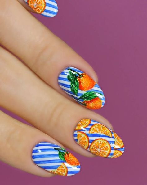 #SpringNailArt
#NailInspiration
#FreshManicure
#BloomingNails
#SpringVibes
#FloralNails
#ManicureGoals
#NailArtObsession
#SpringFashion
#NailTrends Citrus Nails, Lime Nails, Nail Ink, Fruit Nail Designs, Lemon Nails, Glass Nails Art, Fruit Nail Art, Blue Nail Art, Pretty Nail Art Designs