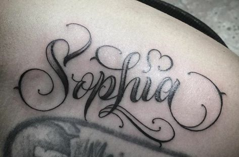 Sophia In Cursive, Sophia Name Design, Sofia Name Design, Sophia Tattoo Name, Sofia Name Tattoo, Cutesie Tattoos, Sophia Tattoo, Tattoo Nombres, Name Tattoos For Moms