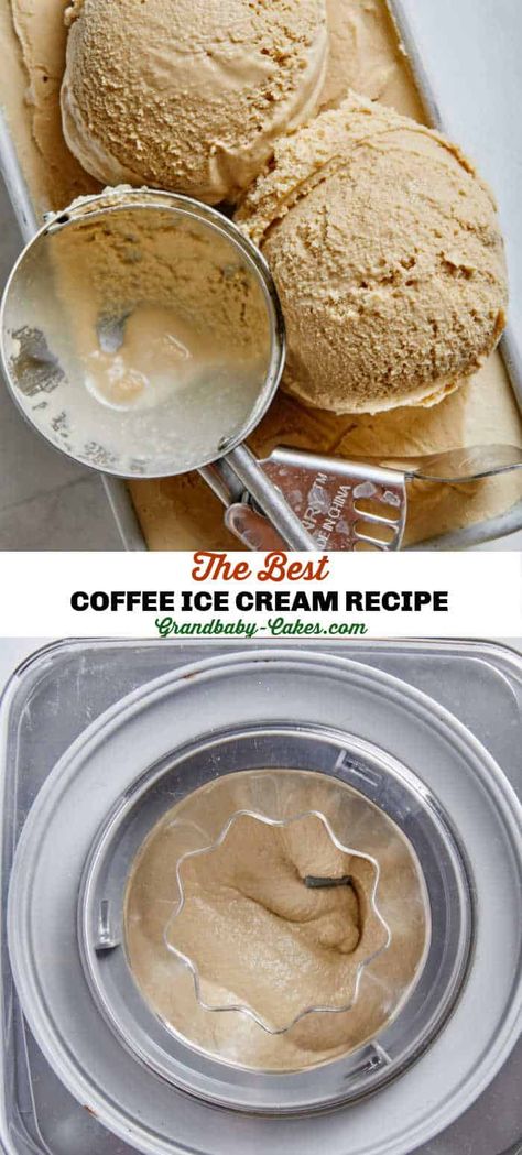 Cuisinart Coffee Ice Cream, Homemade Coffee Ice Cream Machine, Breville Ice Cream Maker Recipes, Ninja Coffee Ice Cream, Ice Cream With Ice Cream Maker, Coffee Ice Cream Recipe For Machine, Coffee Ninja Creami Recipes, Coffee Ice Cream Ninja Creami, Coffee Icecream Recipe