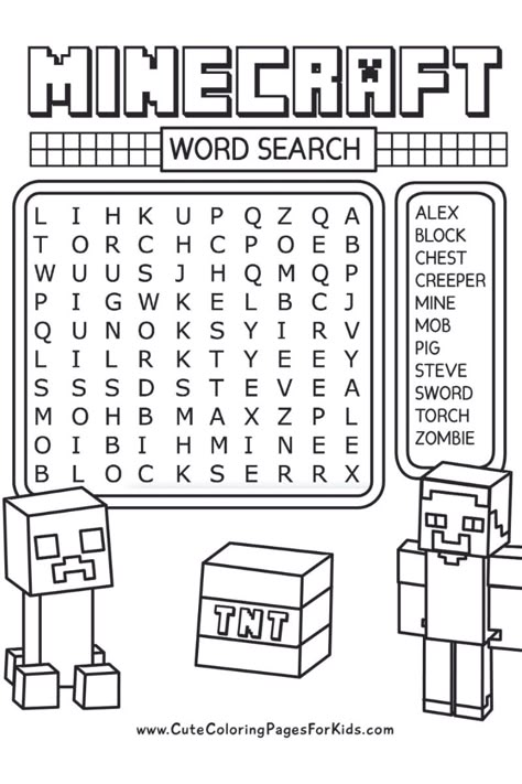 Keep the Minecraft fun going, even after screen time ends, with this free printable Minecraft themed word search puzzle. It's small and simple, for your younger Minecraft fans (more challenging puzzle also available). Plus, this activity sheet is totally free to download and print! Grab as many as you need for parties, your classroom, or just for a quiet activity at home. Minecraft Learning Printables, Paper Puzzles Free Printable, Second Grade Fun Activities, Worksheet For Middle School, Homework Activities For Kids, Minecraft Activity Sheets Free Printable, Minecraft Word Search Free Printable, Middle School Activity Sheets, Cute Activity Sheets