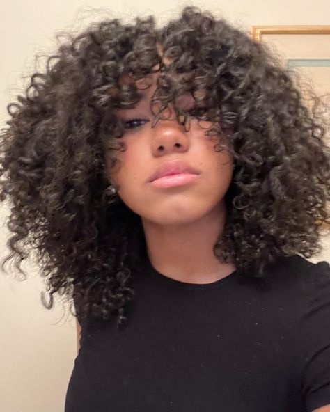 Perm On Black Women, Short Bangs On Curly Hair, Medium Coily Hair, Butterfly Layers On Curly Hair, 4b Curly Haircut, Short Curly Haircuts For Mixed Women, Small Curly Hair, Short Big Curly Hair, Round Face Haircuts Curly Hair