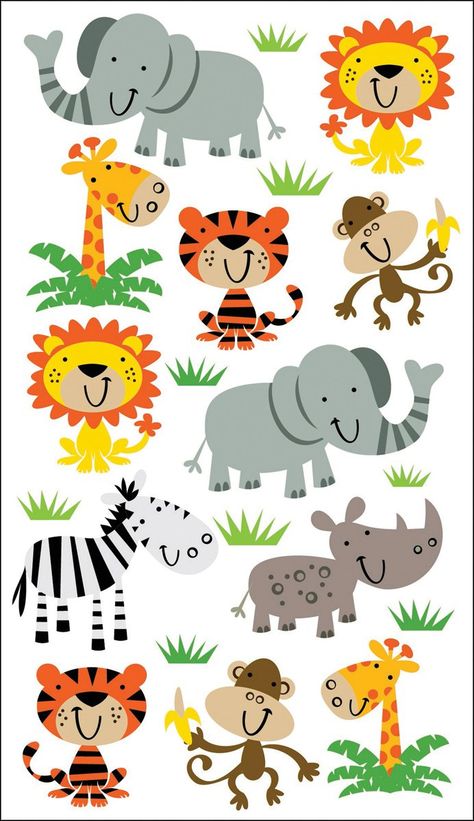 Classic Stickers, Animal Pictures For Kids, Glitter Stickers, Safari Birthday, Safari Party, Decoration Stickers, Safari Theme, Jungle Theme, Fathers Day Crafts