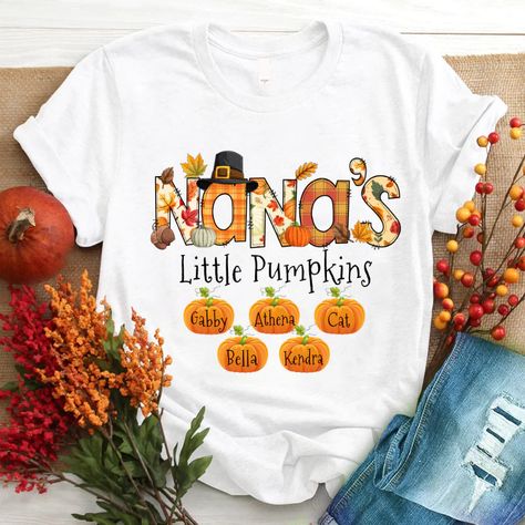 Personalized Nana Fall Autumn Pumpkin Season Doodle Alphabet T-ShirtIf you looking for a personalized t-shirt to show your love to your family, it's will be best choice. Our Classic T-Shirt serves as the perfect short-sleeved shirt for your unique, funny, or personalized designs. Features such as a lay flat collar and a classic?ÿunisex cut will make this your new favorite t-shirt. Brand: Gildan Heavy weight fabric Classic unisex?ÿmakes this an easy fit Size up if you want something roomier Our s Autumn Doodles, Doodle Alphabet, Pumpkin Season, Personalized Grandma, Autumn Gifts, Pumpkin Seasoning, Personalized Clothes, Grandma Gifts, Personalized T Shirts