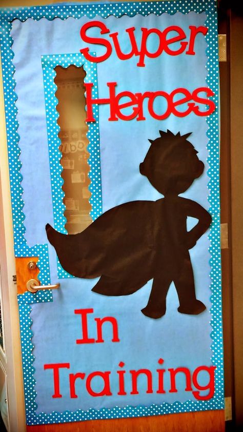 Classroom Door Decor Ideas Superhero Classroom Door, Superhero Class, Superhero Classroom Theme, Superhero Crafts, Superhero Classroom, Super Hero Theme, School Doors, Class Theme, Door Decorations Classroom