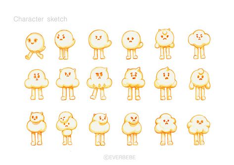 Doodle Characters, Semi Realism, Simple Character, Cartoon Clouds, Character Model Sheet, Simple Cartoon, Modeling Clay, Love Animals, Mascot Design