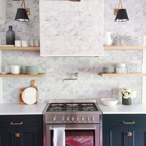 Painted cabinetry. One of the my favorite 2017 Design Trends. The Misfit House, Misfit House, House Tweaking, Kitchen Tiles Design, Becki Owens, Green Cabinets, Kitchen Tile, Farmhouse Style Kitchen, Farmhouse Kitchen Decor