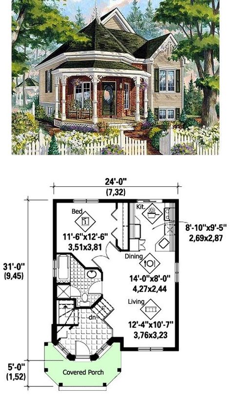 Victorian Cabin, Small Cottage House Plans, Victorian House Plans, Chirstmas Decor, Victoria House, Small Cottage Homes, Cottage Floor Plans, Two Story House Plans, Cabin Cottage