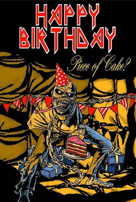 27 Happy Birthday Memes That Will Make Getting Older a Breese Iron Maiden, Skeleton, Happy Birthday, Cake, Birthday