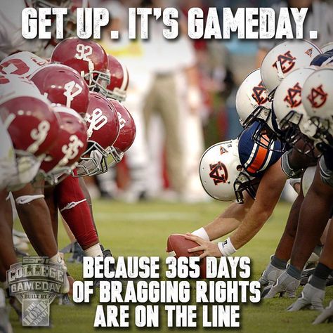 Get up it's Alabama vs Auburn game day! Auburn Game Day, Alabama Vs Auburn, Iron Bowl, Auburn Football, Bama Football, Alabama Crimson Tide Football, College Football Teams, Crimson Tide Football, Alabama Roll Tide