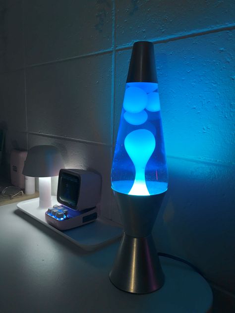 Lava Lamp Aesthetic, Blue Lava Lamp, Cool Lava Lamps, Blue Lava, 2160x3840 Wallpaper, White Wax, Room Planning, Room Makeover Inspiration, Bedroom Lamps