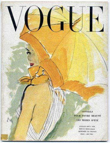 Vogue Paris 1950 July-August, Eric Vintage Vogue Covers, Vogue Vintage, Vogue Magazine Covers, French Vogue, Fashion Cover, Vogue Covers, Vogue Magazine, Vintage Magazines, Vintage Vogue