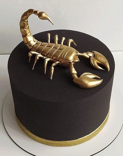 Scorpion Cake Ideas, Scorpion Cake Birthdays, Scorpio Cake Ideas, Scorpion Cake, Scorpio Cake, Bolo Rapunzel, Modern Birthday Cakes, Movie Cakes, Dad Birthday Cakes