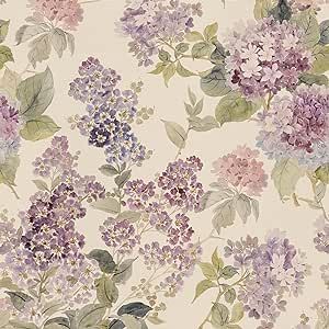 Purple Wallpaper Floral, Lilac Flower Wallpaper, Green And Purple Wallpaper, Wallpaper With Purple, Peel And Stick Wallpaper Pink, Purple Floral Wallpaper, Purple Lilac Flower, Purple Cottagecore, Green Leaf Wall