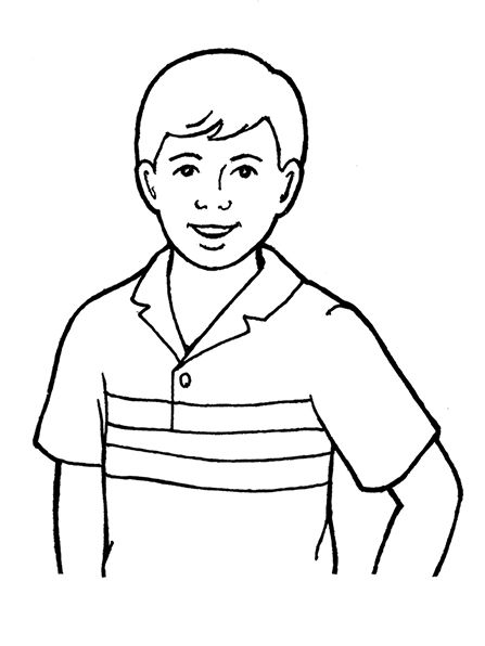 A black-and-white illustration of a young man wearing a collared shirt with three stripes on it. Brother Drawing, Brother Clipart, Brother Images, Brother Ideas, Kneeling In Prayer, Man Clipart, Boy Illustration, Boy Drawing, Drawing Clipart