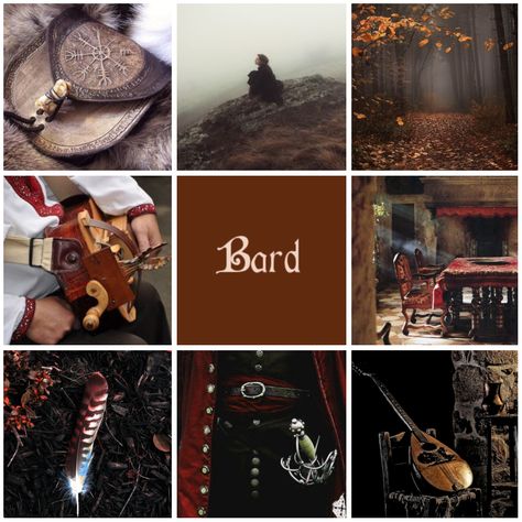 Dnd Character Mood Board, Dnd Halfling Aesthetic, Evil Bard, Dnd Bard Aesthetic, D&d Bard, Bard Aesthetic Dnd, Bard Aesthetic, Half Elf Bard, Dnd Bard