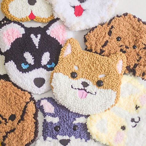 👋Welcome to Mellow Meow👋 ❤️This kit is great for beginners to start a new hobby and practice embroidery.  🧶The final product can be a nice decoration around the house, or can be brought out and about when attached to our canvas bag. It's a cute holiday gift or something to make your pup feel special! 📦All orders will be shipped from Boston, MA. The kits are in stock and ready to ship within 1-3 business days. This hand embroidery kit will include everything you need to start the project. It's great for beginners, a cute project you can complete in just one weekend.  ---------------------------------------- 【Included in the basic kit】 - Monk Cloth with pre-printed pattern - Punch Needle toolkit (punch needle, threader, round embroidery hoop) - Colors of yarn enough to complete the patte Punch Needle Basics, Animal Punch Needle, Dog Punch Needle, Punch Needle Clothes, Punch Needle Templates, Punch Needle Tote Bag, Punch Needle Bag, Punch Needle Projects, Dog Face Drawing