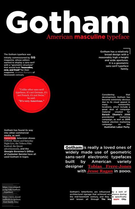 My project for typograpthy course. Was inspired by GQ magazine. #gotham #typeface #poster Gotham Typography, Gotham Typeface, Fonts Poster, Gotham Font, Typeface Poster, Type Inspiration, Poster Fonts, Hand Lettering Fonts, Font Inspiration