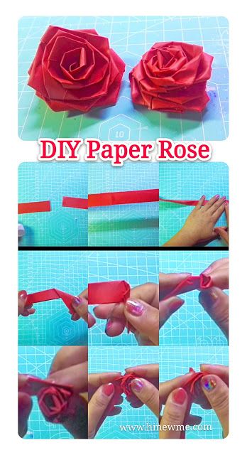 How to Origami Paper rose flower step by step DIY - Hinewme Origami Easy Step By Step, Easy Origami Flower, Origami Flowers Tutorial, Origami Step By Step, Flower Step By Step, Origami Rose, Flower Decorations Diy, Origami Paper Art, Paper Craft Tutorials