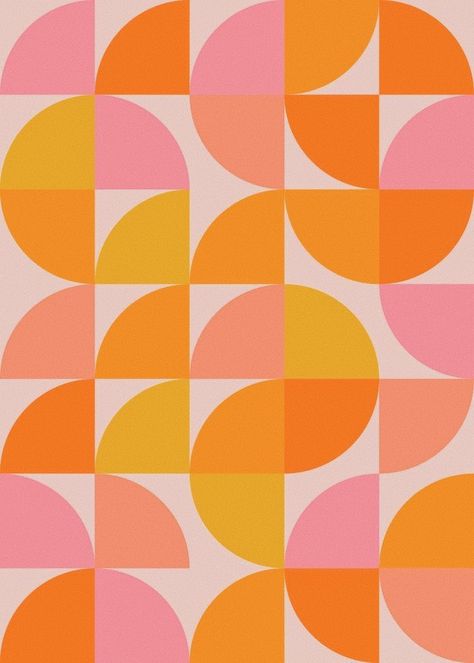 70s groovy pattern vintage pink yellow orange white geometry shapes 70s Background, Groovy Pattern, Geometry Shapes, 달력 디자인, Illustration Kunst, Background Pink, Motif Vintage, Arte Inspo, Retro Pattern