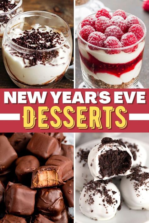 New Years Eve Deserts, Nye Party Food, Nye Desserts, Nye Food, New Years Eve Dessert, New Year's Desserts, New Years Eve Food, New Year's Cake, Dessert Bites