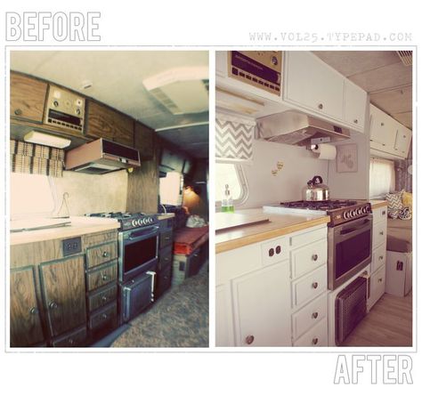 Motor Home Makeover Before & After Pictures... awesome idea. Fun road trips with the kiddos. :) Camper Remodel Ideas, Vintage Motorhome, Camper Reno, Camping Vintage, Old Campers, Caravan Renovation, Retro Caravan, Rv Renovations, Camper Remodel