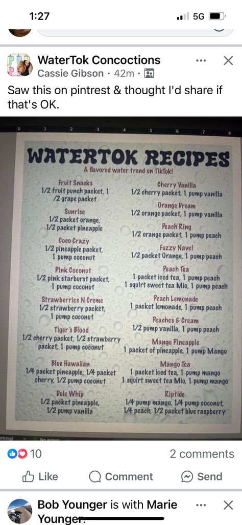 Water Flavor Combinations, Fall Watertok Recipes, Torani Water Recipes, Water Flavoring Recipes, Water Of The Day Flavors, Wylers Water Recipes, Water Flavor Ideas Packets Recipes, Flavored Water Recipes With Syrups, Water Mixes Recipes