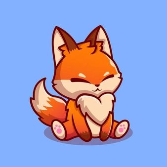 Catalyststuff | Freepik Cute Fox Drawing, Fox Sitting, Fox Crafts, Art Fox, Fox Drawing, Fox Illustration, Wolf Drawing, Baby Drawing, Cute Animal Drawings Kawaii