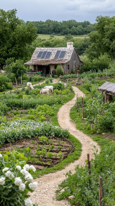 acre homestead Homestead On An Acre, 5 Acre Homestead, Homesteading Aesthetic, 1800s Homestead, .25 Acre Backyard Ideas, Self Sufficient On 1/4 Acre, Buying Land For Homestead, Acre Homestead, Growing Veggies