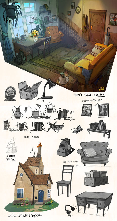 In my personal project, I developed a detailed environment concept art. It also includes detailed prop concepts to enhance the overall atmosphere. The 2D layout provides a clear guide for modeling and animation purposes. How To Concept Art, Cutaway Concept Art, Indoor Environment Concept Art, 2d Concept Art Environment, Room Environment Concept Art, Sims Concept Art, Environments Concept Art, 2d Environment Art, Concept Art Background Environment