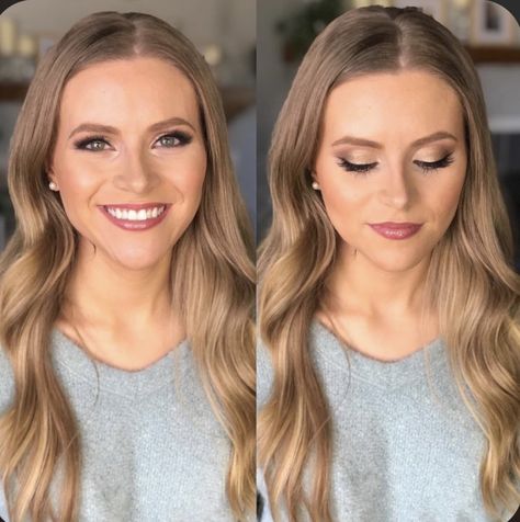 Bridesmaid Makeup Gray Eyes, Simple Natural Makeup Looks Wedding, Engament Makeup Ideas, Light Natural Makeup Wedding, Bridal Make Up Glowy, Simple Gold Makeup Looks Natural, Natural Wedding Makeup For Green Eyes Red Hair, Engagement Picture Makeup Natural, Natural Looking Bridal Makeup