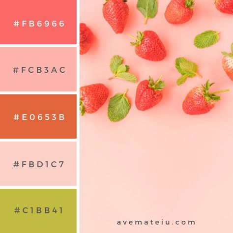 Ripe strawberries and mint leaves. Color Palette #231 - Color combination, Color pallets, Color palettes, Color scheme, Color inspiration, Colour Palettes, Abstract, Design, Background, Food, Summer, Leaf, Pink, Leaves, Colorful, Pink background, Strawberry, Herb, Mint, Berry, Greenery, Strawberries, Flat lay Strawberry Color Palette, Leaves Color Palette, Pallets Color, Aesthetic Strawberry, Background Food, Strawberry Color, Large Group Meals, Watermelon Gazpacho, Food Summer