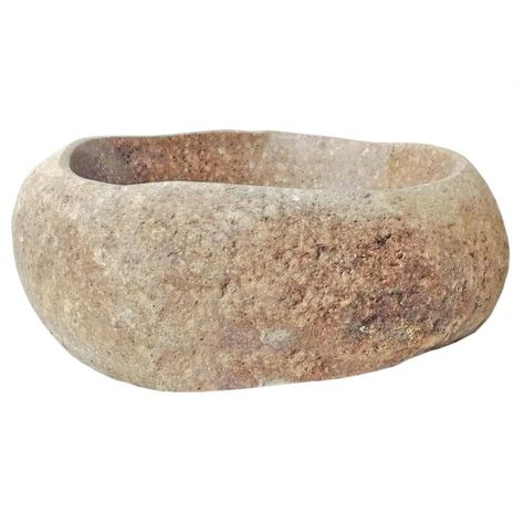 EdenBath Eden Bath 20'' Brown Stone Specialty Vessel Bathroom Sink & Reviews | Wayfair Rustic Sinks, Rock Boulder, Natural Stone Sink, Rustic Sink, Stone Vessel Sinks, Cream Stone, Round Sink, Stone Interior, Vessel Sink Faucet