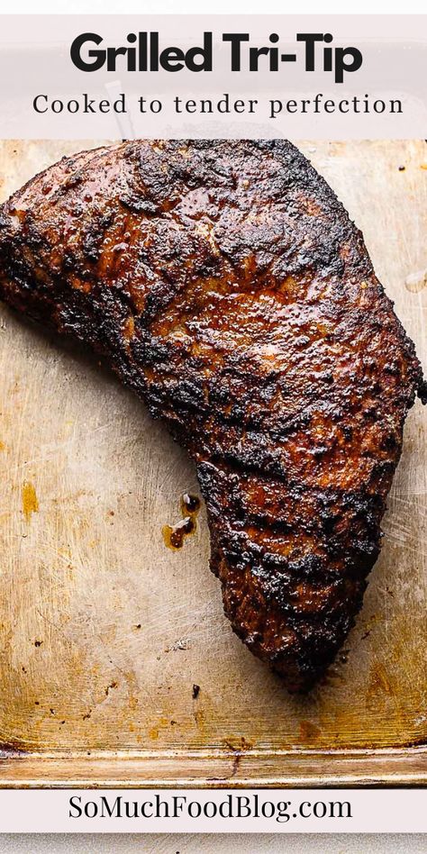 Grilled Coffee-Rubbed Tri-Tip is what summer grilling dreams are made of! It’s perfectly seasoned and the meat is melt-in-your-mouth tender. If you’re a coffee lover and a fan of grilling, then this post is the ultimate guide to grilling the perfect tri-tip. Steak Burrata, Tri Tip Recipes Oven, Tri Tip Grill, Grilled Tri Tip, Bbq Tri Tip, Tri Tip Steak Recipes, Strip Skirt, Cooking Tri Tip, Beef Tri Tip