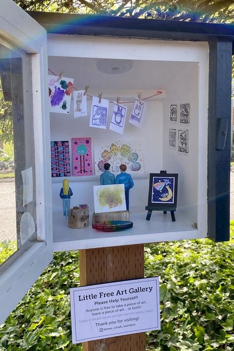 Diy Canvas, Mini Art Gallery, Barbie Art, Little Library, Wow Art, Art Club, Art Classroom, Teaching Art, Miniature Art