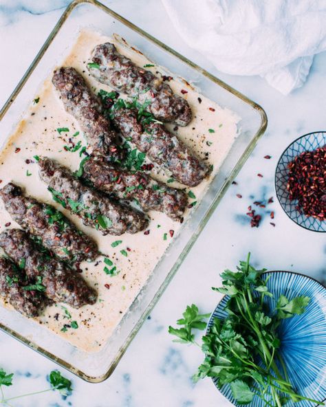 Lamb Kofta In Tahini Sauce | Community Post: 17 Heavenly Dishes That Prove Lamb Is The Greatest Meat Arabisk Mad, Lamb Koftas, Lamb Kofta, Tahini Sauce Recipe, Spiced Lamb, Kofta Recipe, Tahini Recipe, Middle East Food, Middle Eastern Cuisine