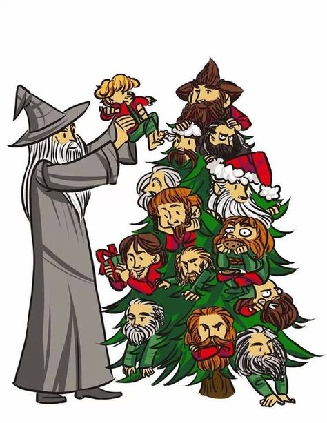 Merry Christmas fellow Tolkien lovers! #thehobbit #lordoftherings #gandalf #Christmas #lotr Lord Of The Rings Christmas, Middle Earth Art, An Unexpected Journey, Tauriel, Merry Christmas To All, Thranduil, Jrr Tolkien, Legolas, Dark Lord