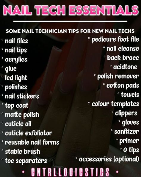 1352.Don't miss out on the latest nail trends! Click link for all the juicy details! #nails #nailtools #nailtrend Nail Tech Prices Guide, Things You Need To Start Doing Acrylic Nails, Nail Tech Tips For Clients, Starting Nail Tech, Self Taught Nail Tech Tips, Nail Business Supplies, What Do You Need To Start A Nail Business, Everything You Need To Be A Nail Tech, Nail Supply List For Beginners