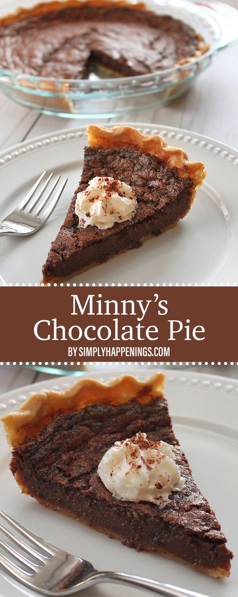 Mini Chocolate Pie, Chocolate Fudge Pie, Chocolate Pie Filling, Easy Chocolate Pie, Fudge Pie, Chocolate Pie Recipes, Chocolate Pie, Chocolate Pies, Homemade Pie