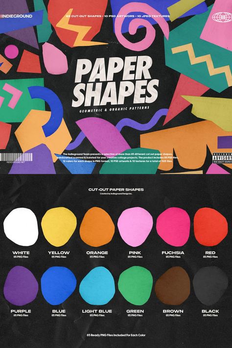 Paper Shapes Ulm, Color Block Design Graphics, Geometric Shapes Design Pattern, Different Arts, Design Paper Ideas, Complimentary Colors Art, Shapes In Design, Colourful Graphic Design, Shapes Graphic Design