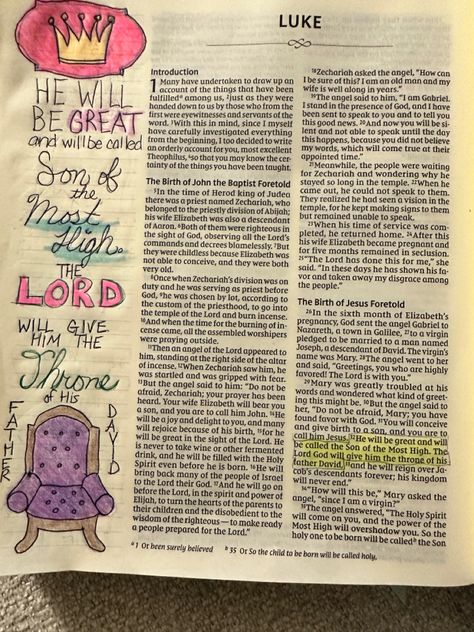 Luke 5 Bible Journaling, Luke Chapter 1 Bible Journaling, Luke 1 Bible Journaling, Luke Bible Journaling, Luke Chapter 1, Luke Bible, Christmas Journaling, Scripture Journal, Inspire Bible