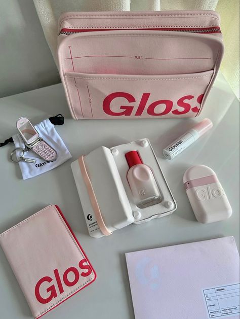 #pink #glossier #selfcare #girly Rhode Packaging, Glossier You Perfume, Glossier Aesthetic, Pink Gellac, Preppy Makeup, University List, Girly Vibes, Glossier You, Super Fast Cars