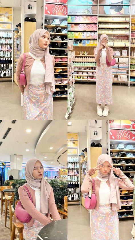 Casual Outfits Hijab, Outfit Hijab Ideas, Outfit Ideas Hijab, Fashion Outfits Hijab, Outfit Ngampus, Outfit Hijab Casual, Rok Outfit, Ootd Hijab Casual, Hijab Simple