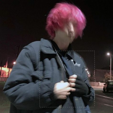 Guys With Pink Hair, Pink Hair Guy, Grunge Boy Aesthetic, Gender Euphoria, Edgy Fits, Magenta Hair, Hot Pink Hair, Gta Rp, Neon Hair