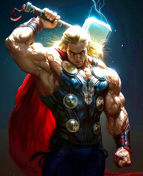 Thor Artwork, Thor Comic Art, Thor God, Marvel Comics Hulk, Thor Art, Comic Art Sketch, Thor Comic, Drawing Superheroes, Marvel Superheroes Art