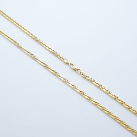 3mm Solid Gold Cuban Link Chain Necklace 14k Yellow Gold Miami Cuban Chain, Tight Curb Chain #etsy #mensgoldchain #giftformens #giftforwomens #lobsterclaw #goldchain #curbchain #miamicuban #birthdaygiftideas Cuban Necklace, Gold Cuban Link Chain, Cuban Link Chain Necklaces, Gold Chains For Men, Handmade Fine Jewelry, Miami Cuban, Link Chain Necklace, Cuban Link Chain, Cuban Chain