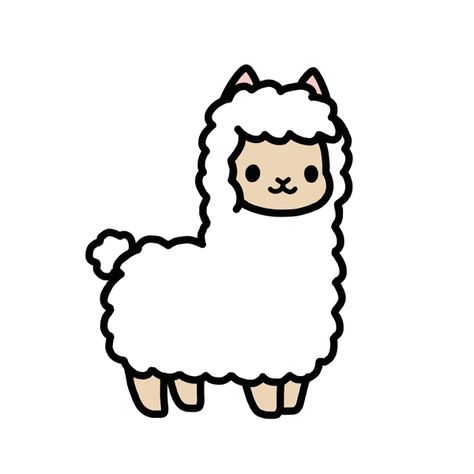 Cute alpaca Cute Plushie Drawing, Drawn Animals, Cute Little Animals Drawings, Lama Cute Drawing, Simple Llama Drawing, Alpaca Drawing Cute, Llama Cartoon Drawing, Alpaca Cute Cartoon, Alpaca Doodle