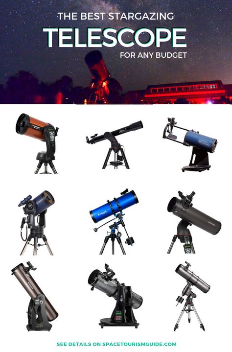 Looking to start stargazing or want to become an amateur astronomer? Read on to learn about the best stargazing telescope for any budget. These best telescopes for kids and adults and best telescopes for beginners will help you get a great view of what's in the night sky without breaking the bank. #stargazing #astronomy Night Sky Telescope, Telescopes Aesthetic, Best Telescope, Star Telescope, Home Telescope, Telescope Aesthetic, Stargazing Telescope, Telescope Astronomy, Astronomy Quotes