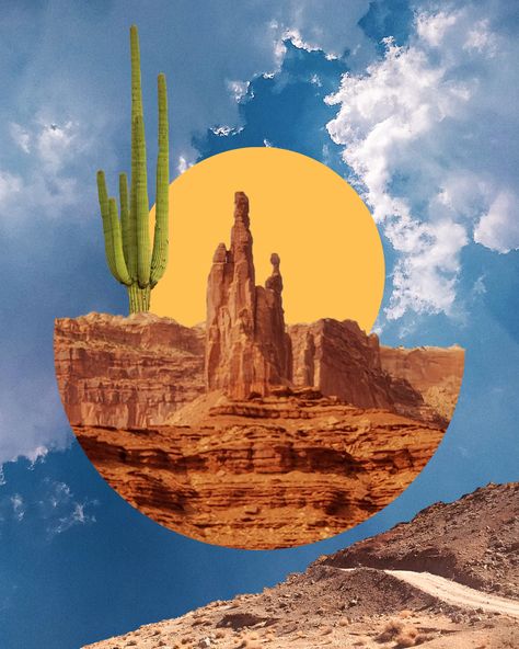 Desert collage created by Elisabeth Grace using original photos taken in Canyon Lands National Park. Art Prints available. Desert Collage, Grace Art, Colorado Art, Southwestern Art, Desert Art, Art Handmade, Boho Art, Nature Prints, Album Art