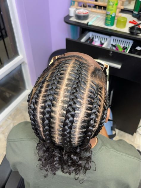 Stitch Braids With Curly Bun, Stitch Braids Into Bun With Curls, 6 Stitch Braids Into Bun, Braided Back Bun, Stitch Braids With Bun, Braids With Buns, Stitch Braids Into Bun, Braids Into Bun, 6 Stitch Braids