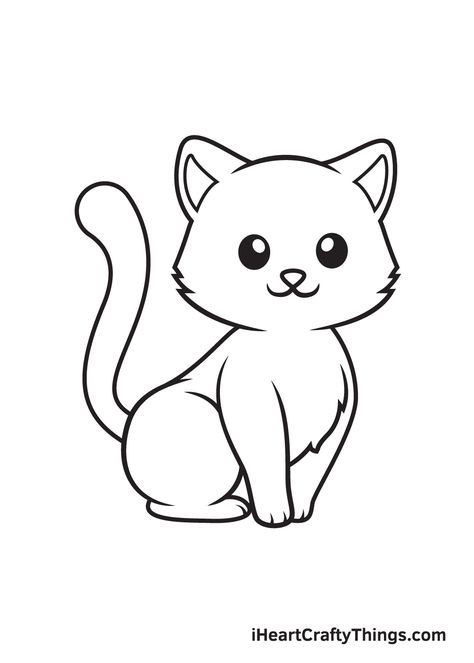 Fluffy Cat Drawing, Kittens Drawing, Narwhal Drawing, Cats Drawings, Sloth Drawing, Cartoon Cat Drawing, Dragonfly Drawing, Simple Cat Drawing, Cartoon Kitten